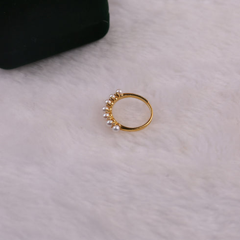 Garland Pearl Zirconia Ring - 18K Gold Vermeil